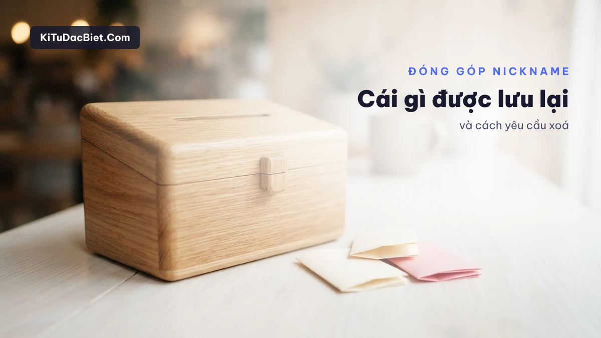 Đóng góp nickname: dữ liệu được lưu và cách yêu cầu xoá Đóng góp nickname được lưu lại và cách yêu cầu xoá dữ liệu