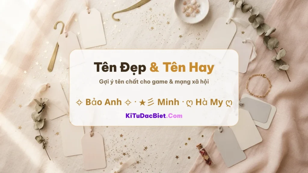 Gợi ý tên đẹp tên hay cho game và mạng xã hội bằng kí tự đặc biệt