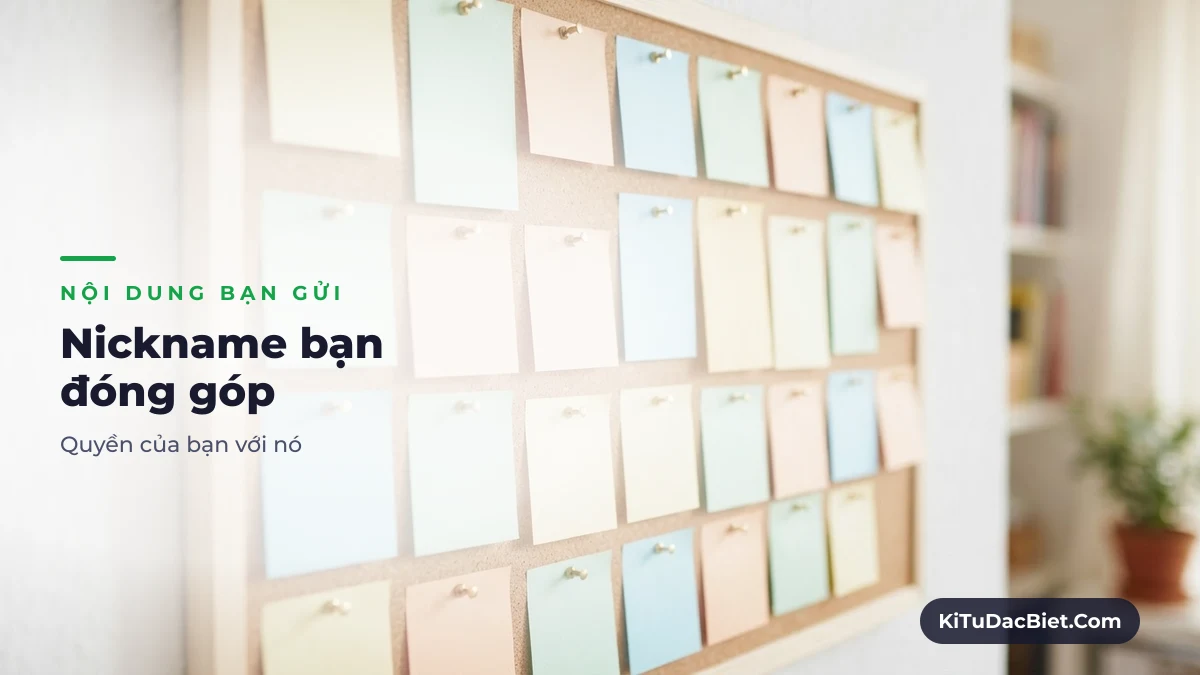 Quyền của bạn với nickname bạn đóng góp lên website