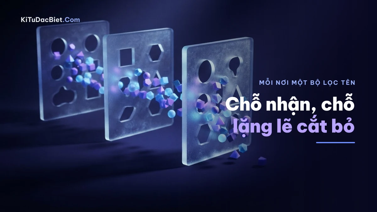 Bộ lọc tên của từng nền tảng quyết định kí tự đặc biệt nào được giữ lại