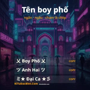 Tên boy phố: 124 kí hiệu 乂 ツ ミ★ copy một chạm