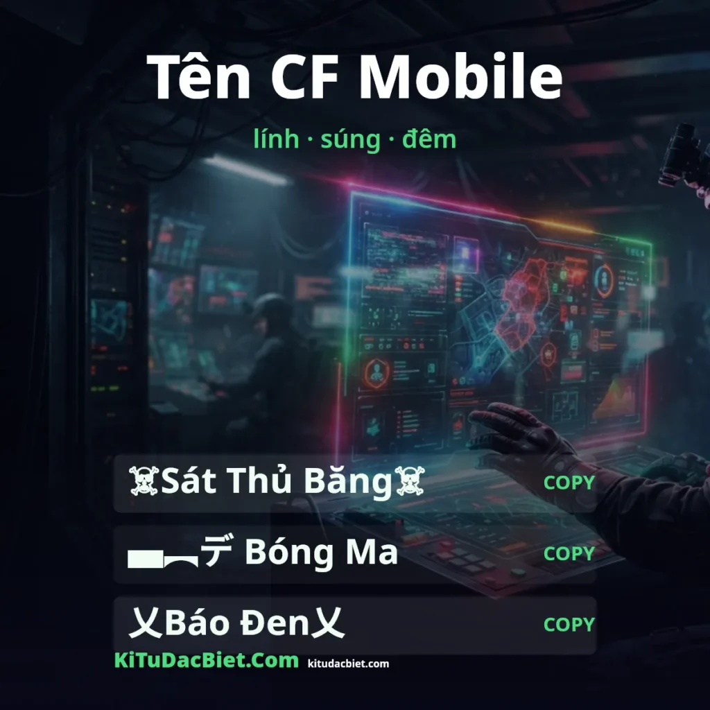 Tên CF Mobile ngầu với kí hiệu ☠ ⚔
