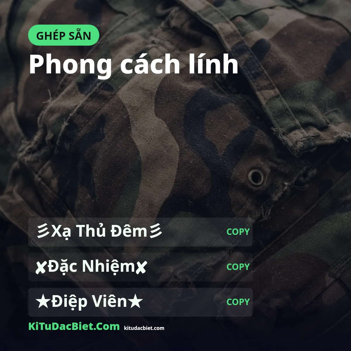 Tên CF Mobile phong cách lính