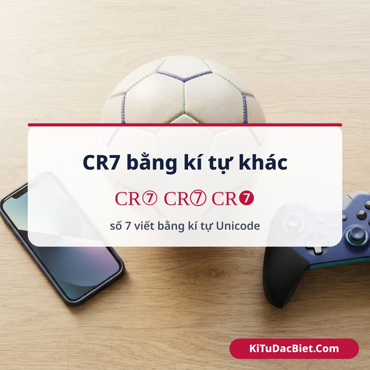 CR7 viết bằng kí tự khác: CR⑦ CR➆ CR❼