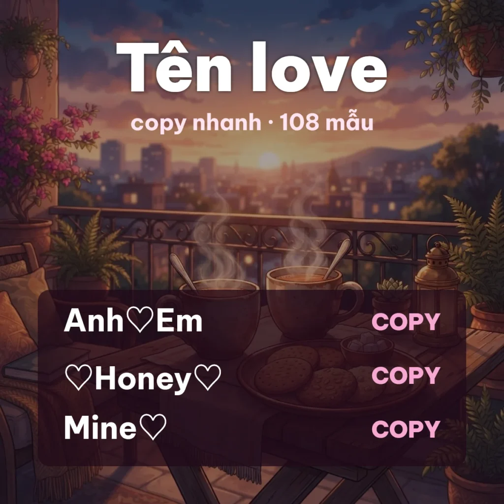 Tên love copy nhanh
