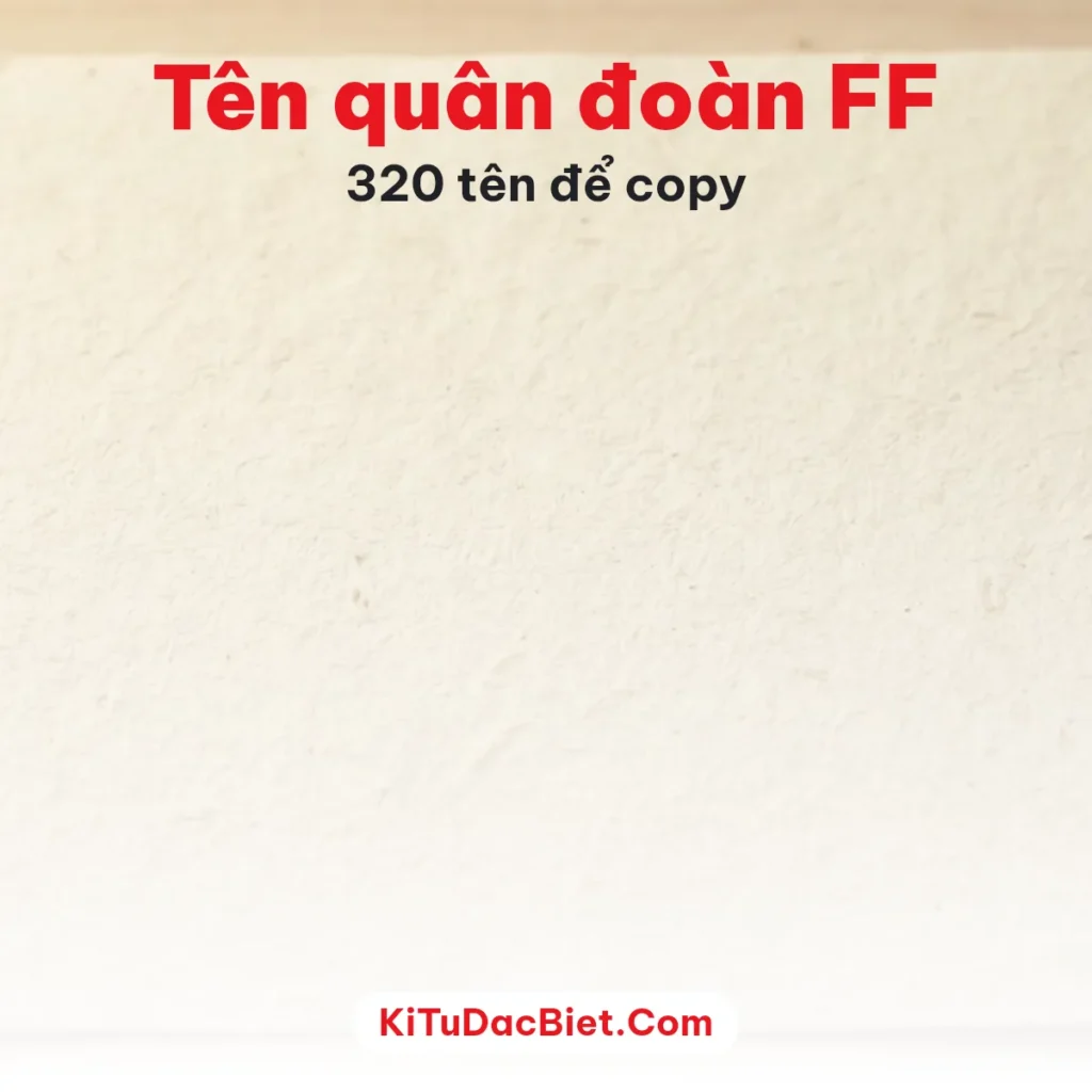 Tên quân đoàn FF hay có kí tự để copy